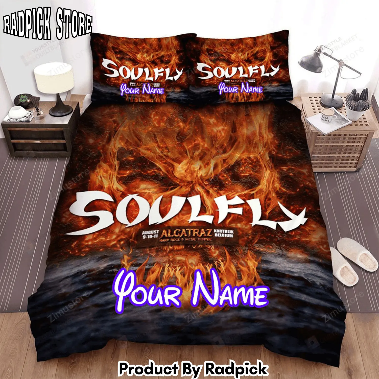 Radpick soulfly band alcatraz bed sheets spread comforter duvet cover personalized name bedding sets rp3272135
